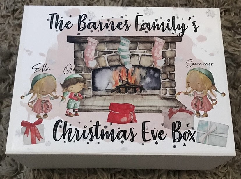 Christmas Eve Boxes - personalised with any colour, wording, names and family members!!