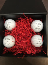 Load image into Gallery viewer, LIMITED EDITION - PERSONALISED golf balls, any picture, any logo - 4 balls with personalised presentation box
