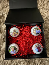 Load image into Gallery viewer, LIMITED EDITION - PERSONALISED golf balls, any picture, any logo - 4 balls with personalised presentation box
